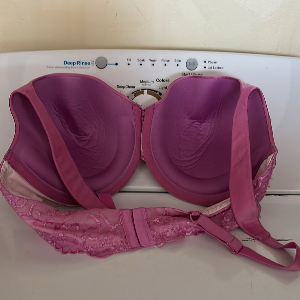 Sweet Nothings Purple Underwire Cushioned Push Up Bra 38DD Lace Trim